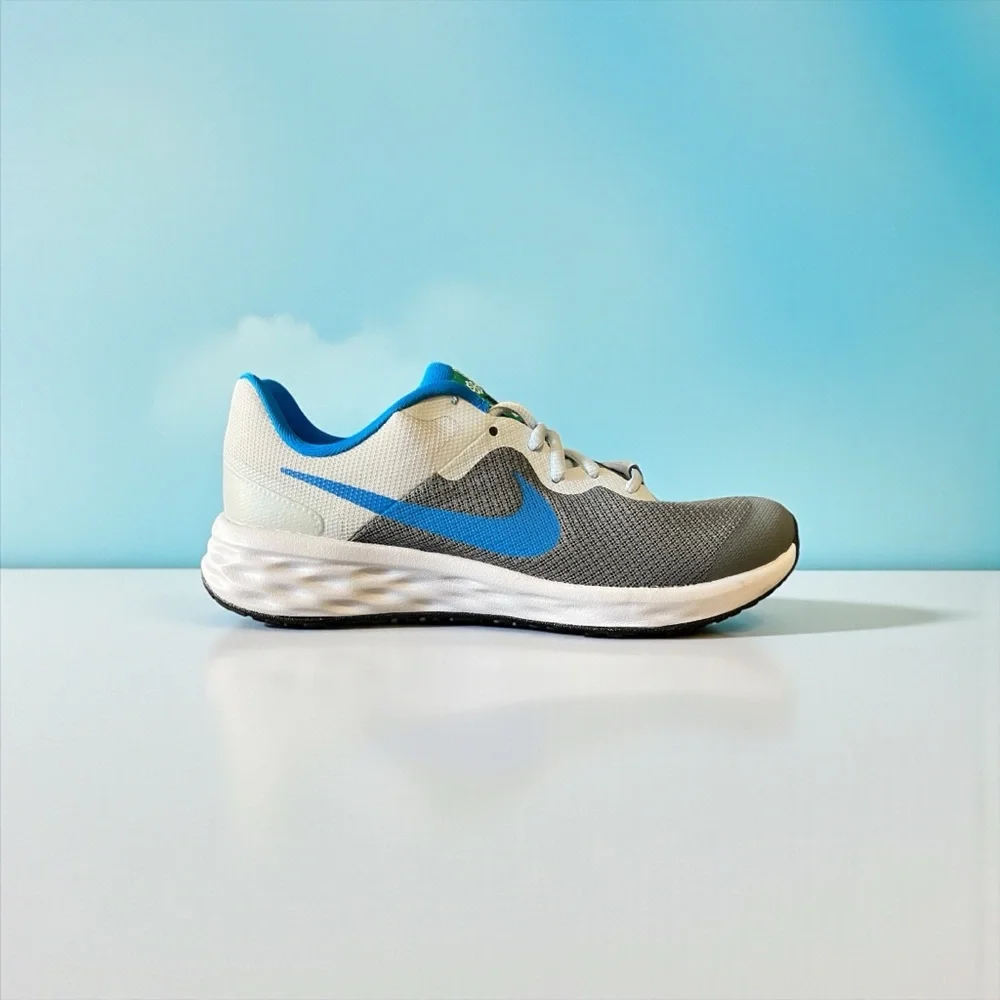 Nike Revolution 6 NN (GS) Cool Grey and Photo Blue Running Shoes New no box - Picture 1 of 12